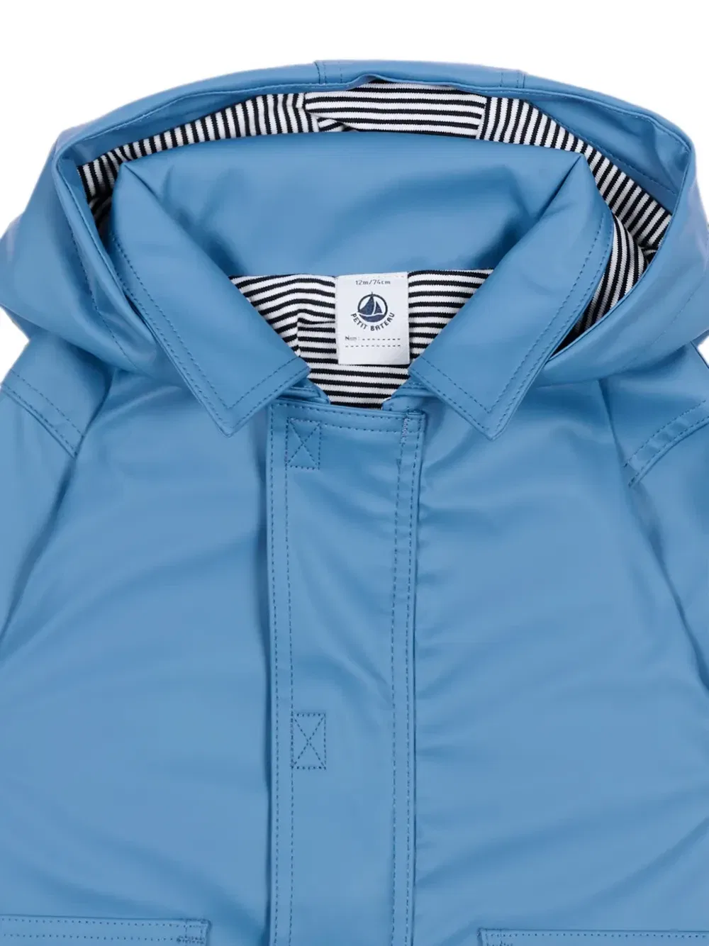 Куртка с капюшоном на липучках Petit Bateau, синий — фото 3