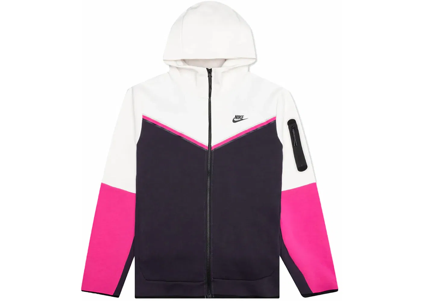 Мужская худи с полной застежкой-молнией Nike Sportswear Tech Fleece Hoodie, Phantom/Cave Purple/Active Pink