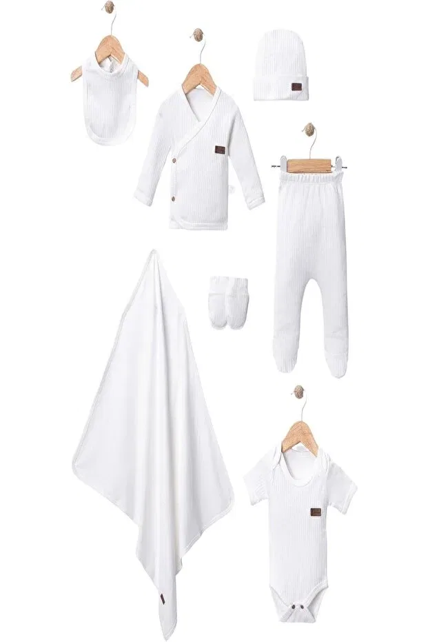 Детский комплект для выписки из роддома Organic Dinamik Çocuk, White — фото 4