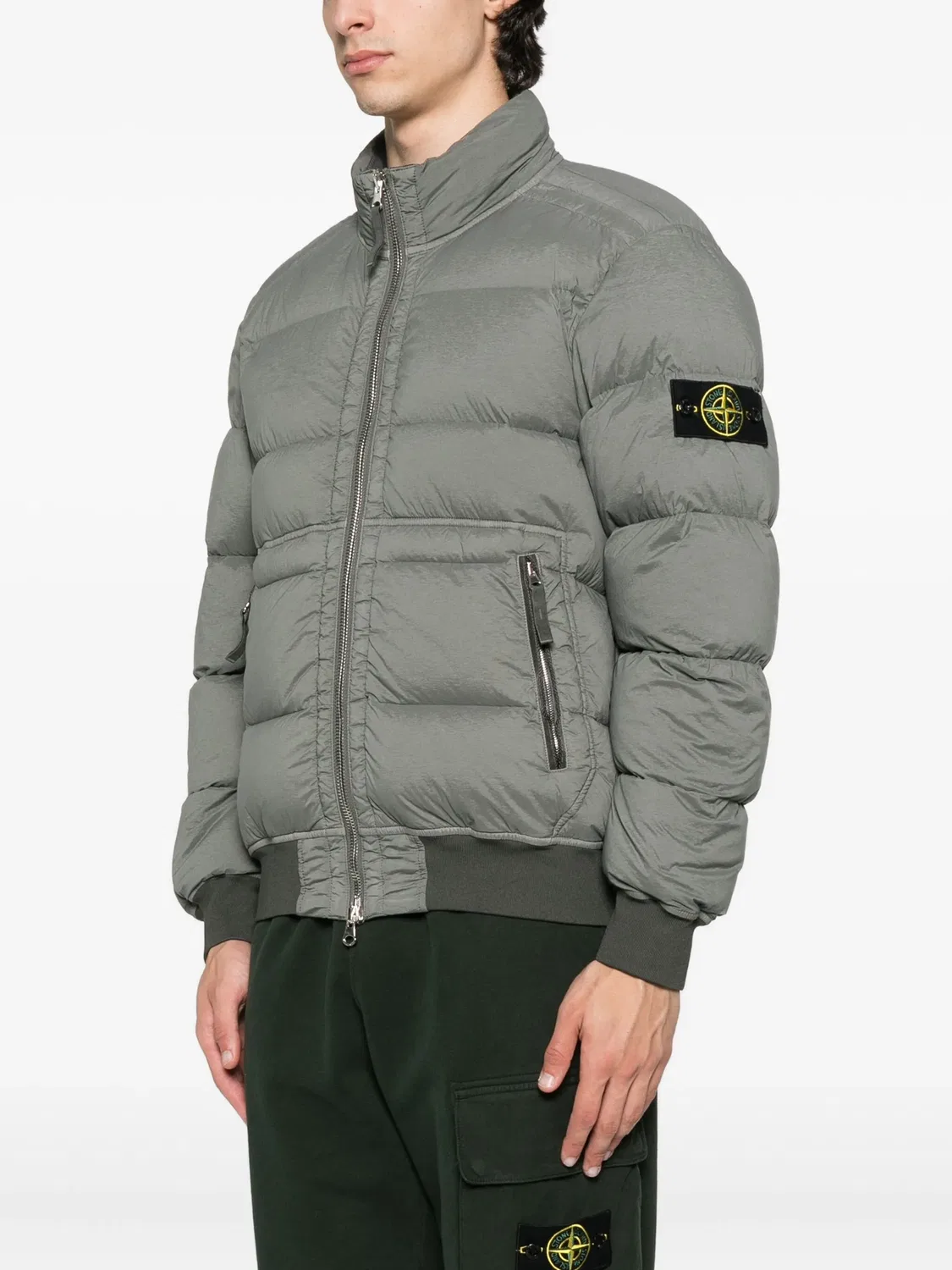 Куртка с отложным воротником и молнией Stone Island, зеленый — фото 4