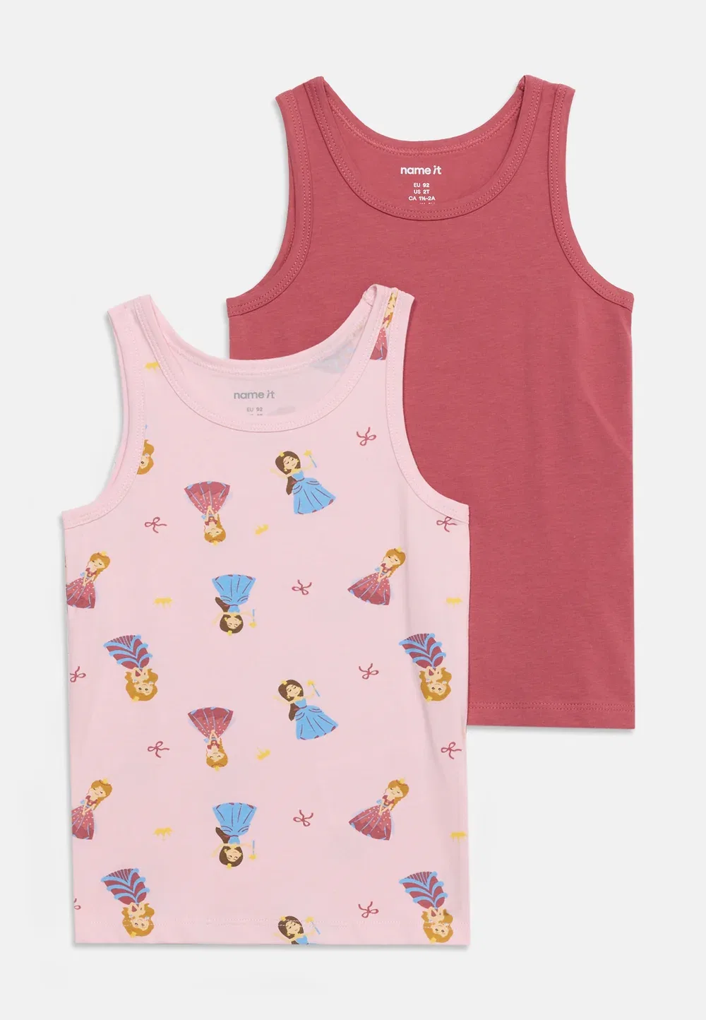 Nmftank princess 2 pack - нижняя рубашка Name It, Parfait Pink/Mauvewood