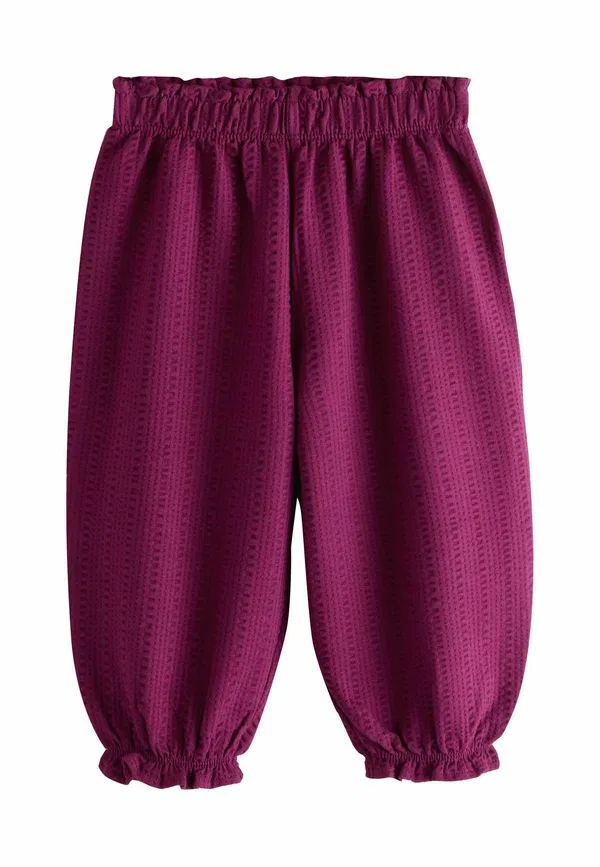 Брюки из хлопка с эластаном, Regular fit - textured bloomer trousers, Next, purple, фиолетовый — фото 4