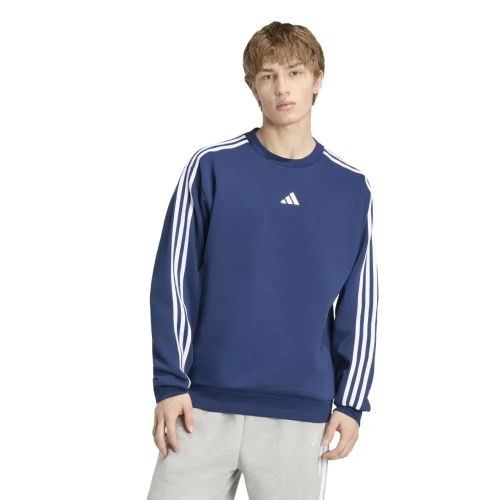Мужской свитшот из флиса с принтом 3-Stripes Adidas, Blue