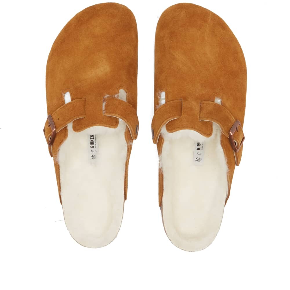Сандалии Birkenstock Boston Shearling Suede Leather, коричневый — фото 4