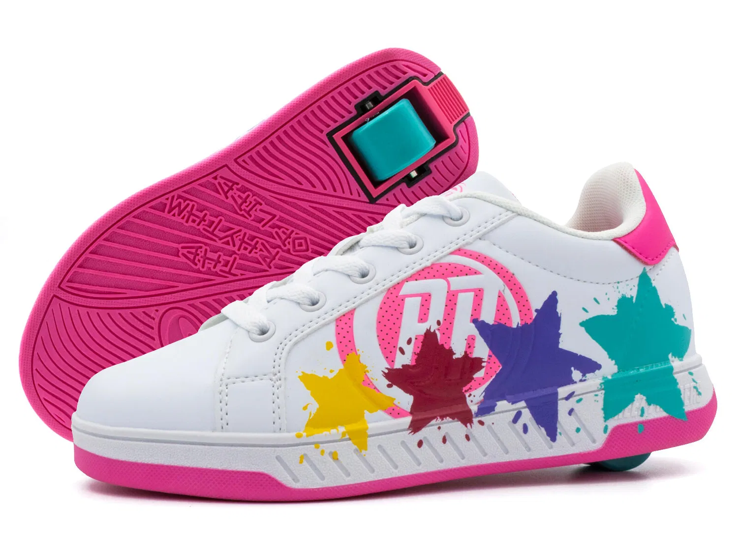 Детские кроссовки-ролики Breezy Rollers, White/Pink