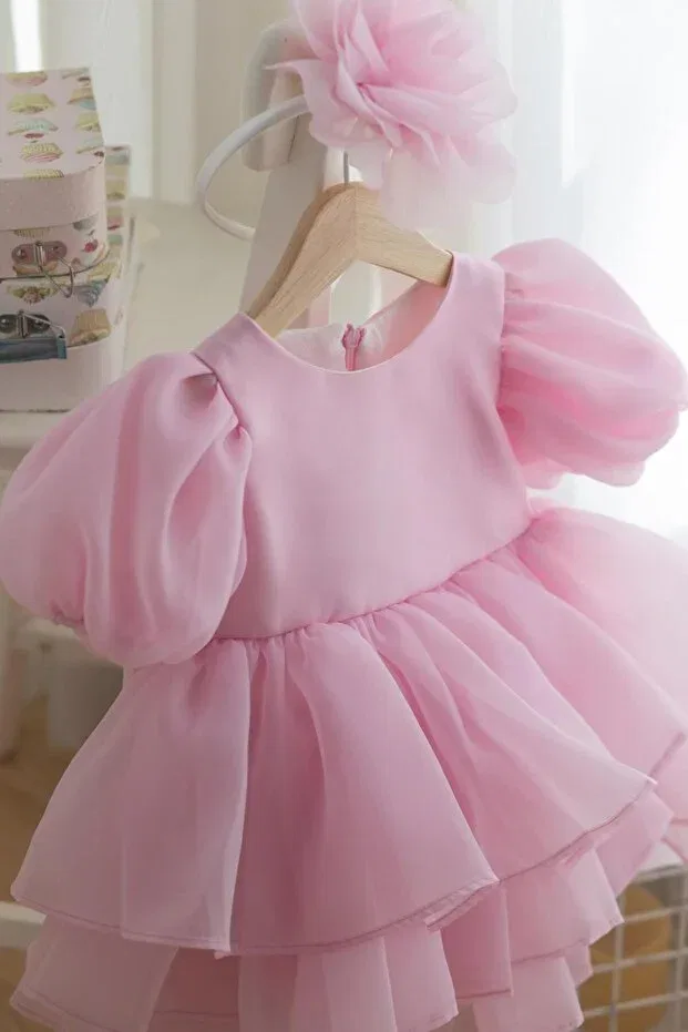 Детское платье для девочек с коротким рукавом Lindy Pitababy, Pink — фото 3