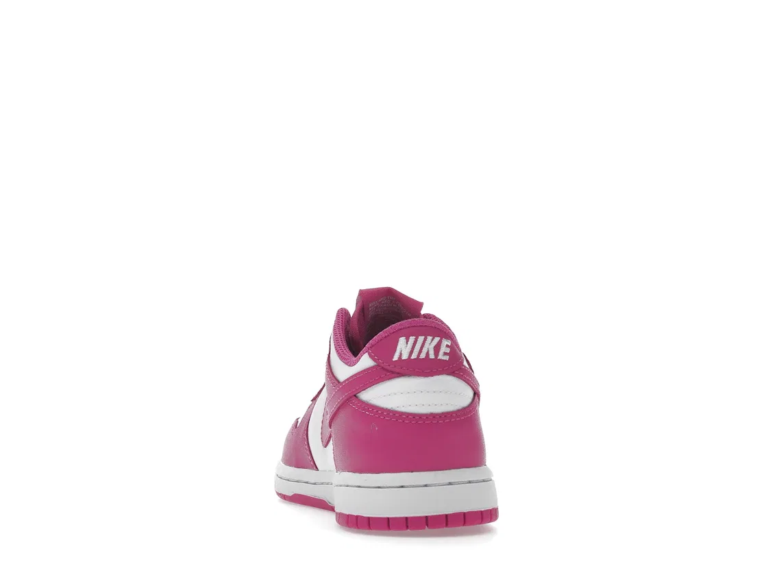 Детские кроссовки с принтом Nike Dunk Low Nike, White/Active Fuchsia — фото 4