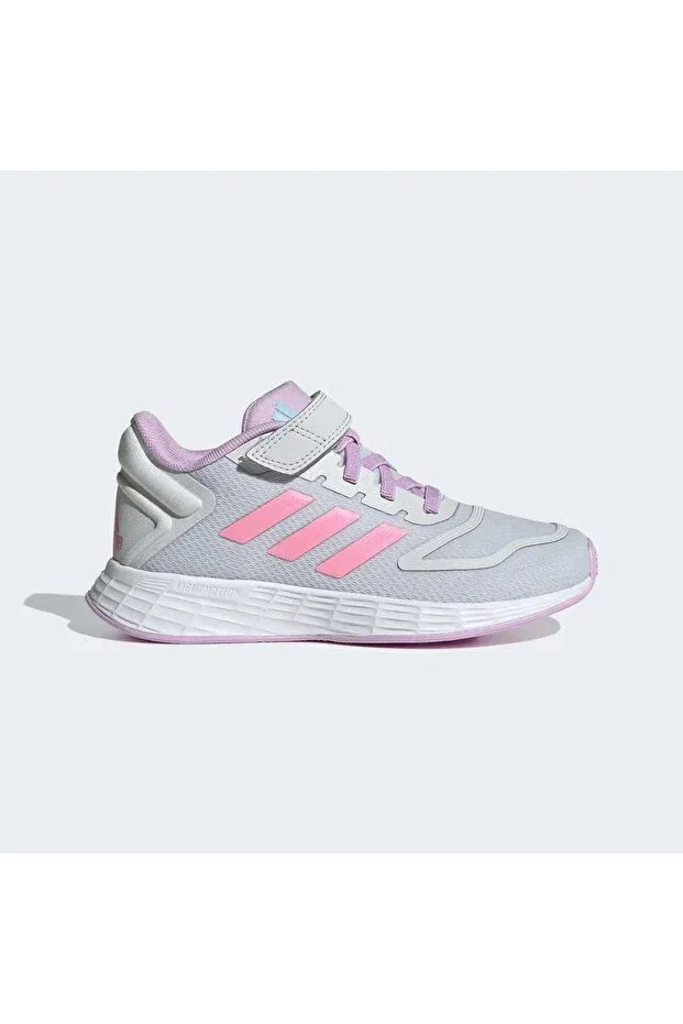 Детские кроссовки для девочек текстильные Duramo 10 Adidas, Gray Pink Purple — фото 2