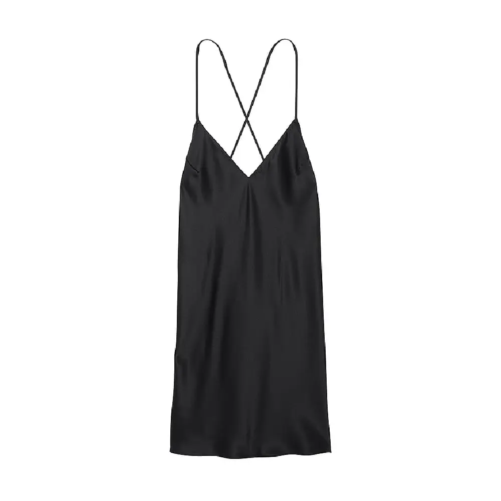 

Комбинация Victoria's Secret Icon Satin Open-Back, черный