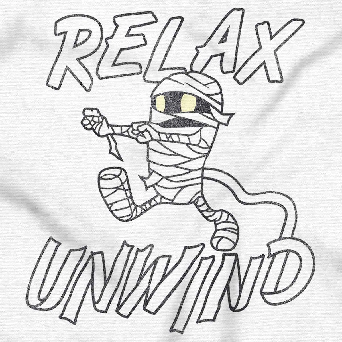 Детское боди с коротким рукавом Funny Halloween Mummy Relax Unwind Baby Romper Brisco Brands, White — фото 2