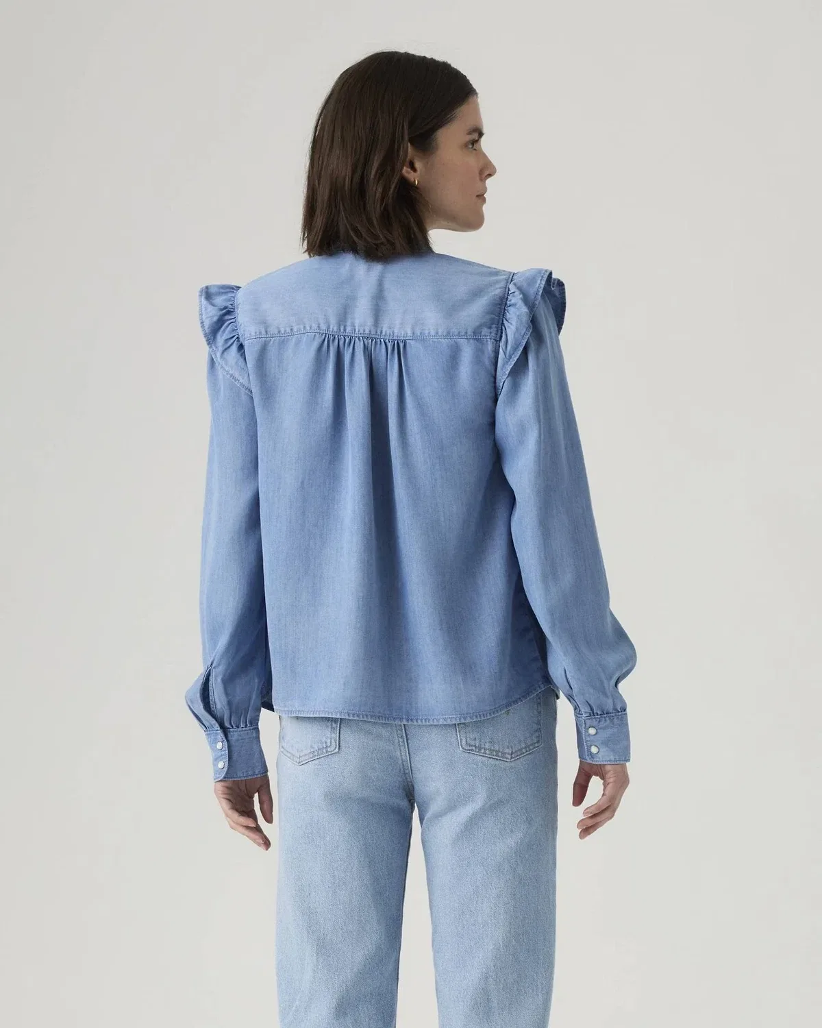 Женская блузка с длинным рукавом и рюшами Gianna Top Levi's, синий — фото 2
