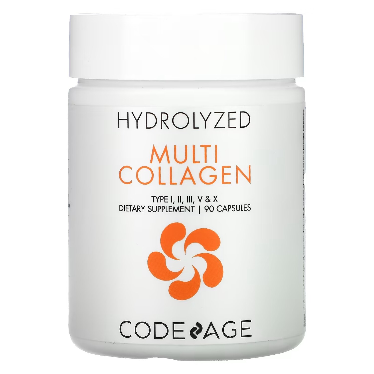 

Codeage Hydrolyzed Multi Collagen Type I II III V X, 90 капсул