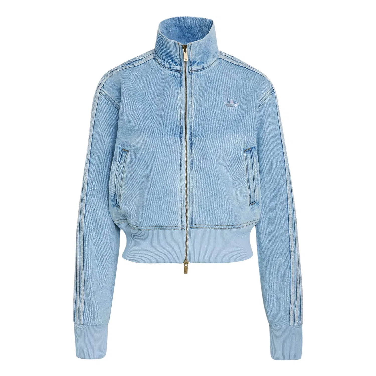 Женская джинсовая куртка с воротником-стойкой Light Denim Blue Adidas Originals