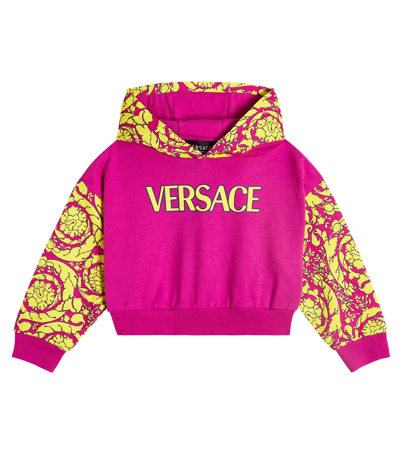 Худи хлопковое с логотипом Versace Kids, розовый