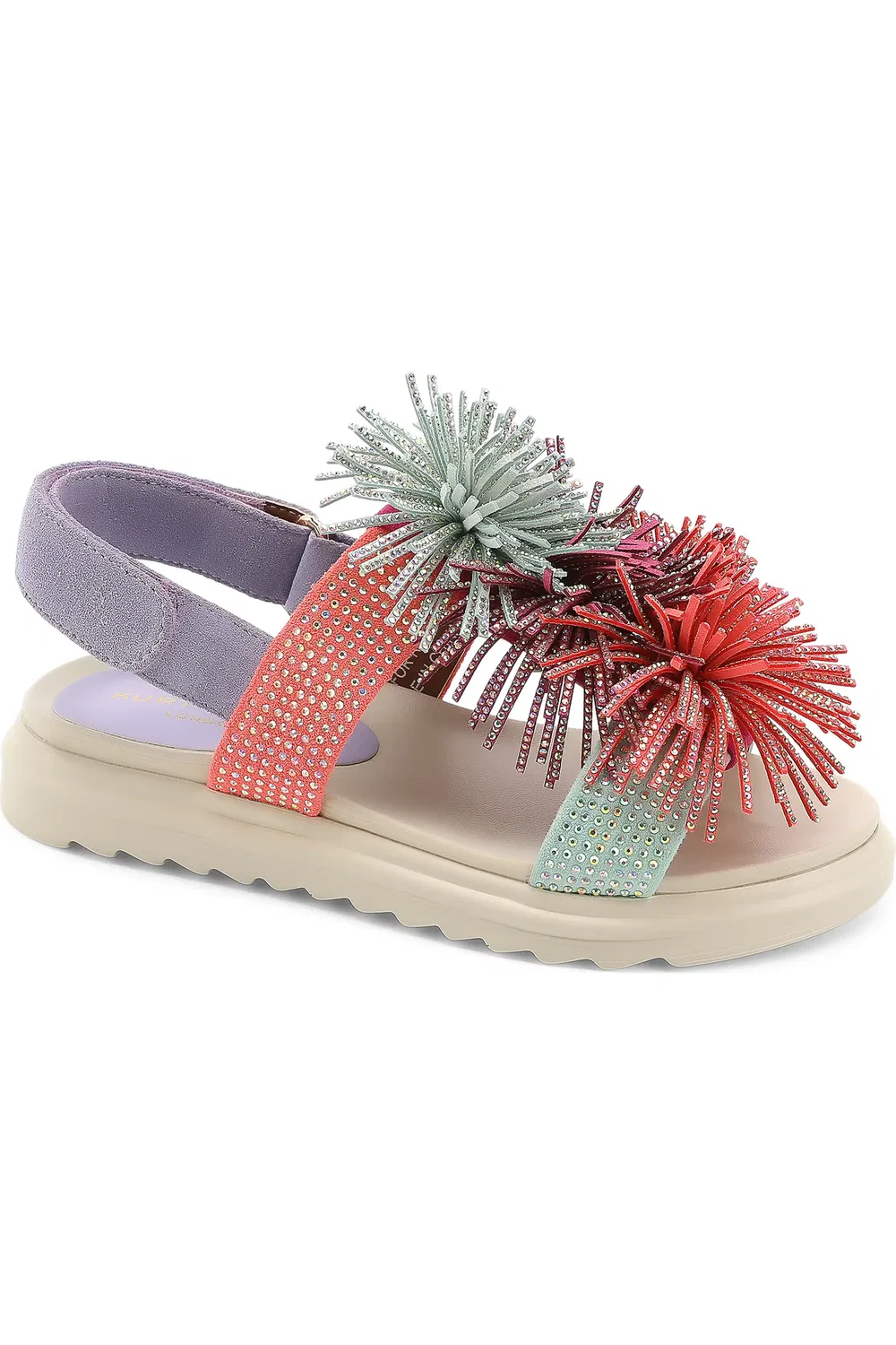Детские сандалии с бахромой и кристаллами Orson Kurt Geiger London, Pink Multi