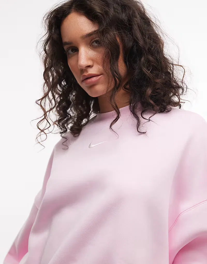 Толстовка Nike Phoenix Fleece оверсайз светло-розовый — фото 3