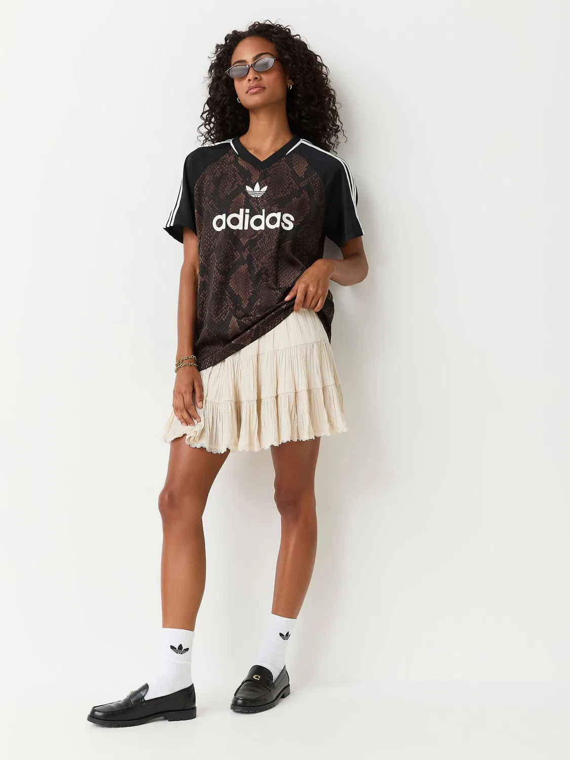 Футбольная футболка adidas Originals из атласа со змеиным принтом, Animal — фото 2