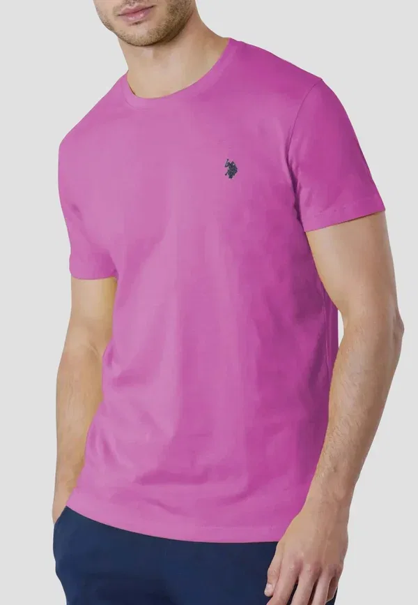 Футболка хлопковая Basic T-shirt U.S. Polo Assn., Neon Pink, розовый — фото 3