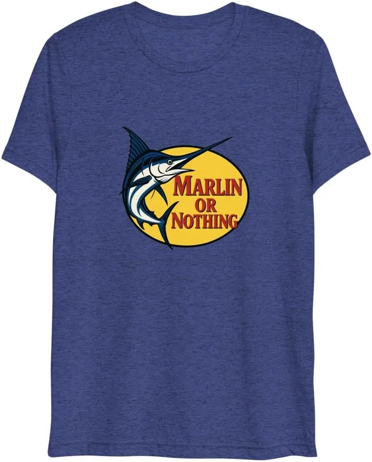 Футболка с графическим принтом Marlin or Nothing, Navy Triblend