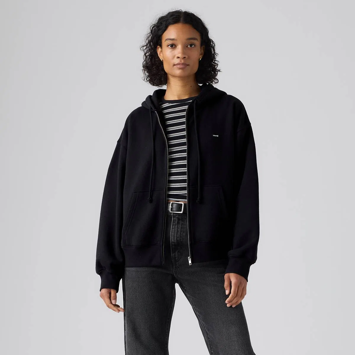 Повседневная толстовка на молнии Levi's, Anthracite Night - Black — фото 3