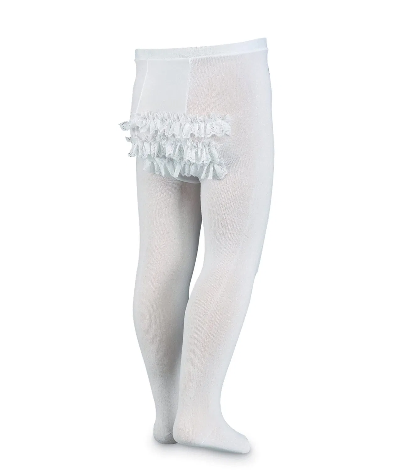 Детские колготки из микрофибры с рюшами Microfiber Rhumba Baby Tight Jefferies Socks, White/White