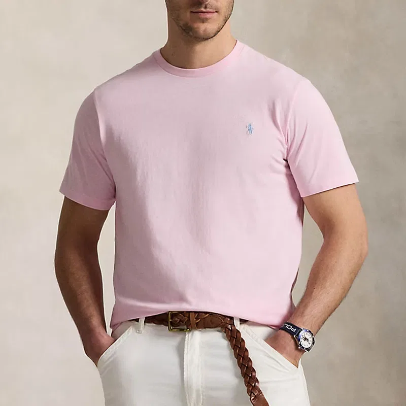 Мужская футболка с вышитым логотипом Polo Ralph Lauren, Pink — фото 3