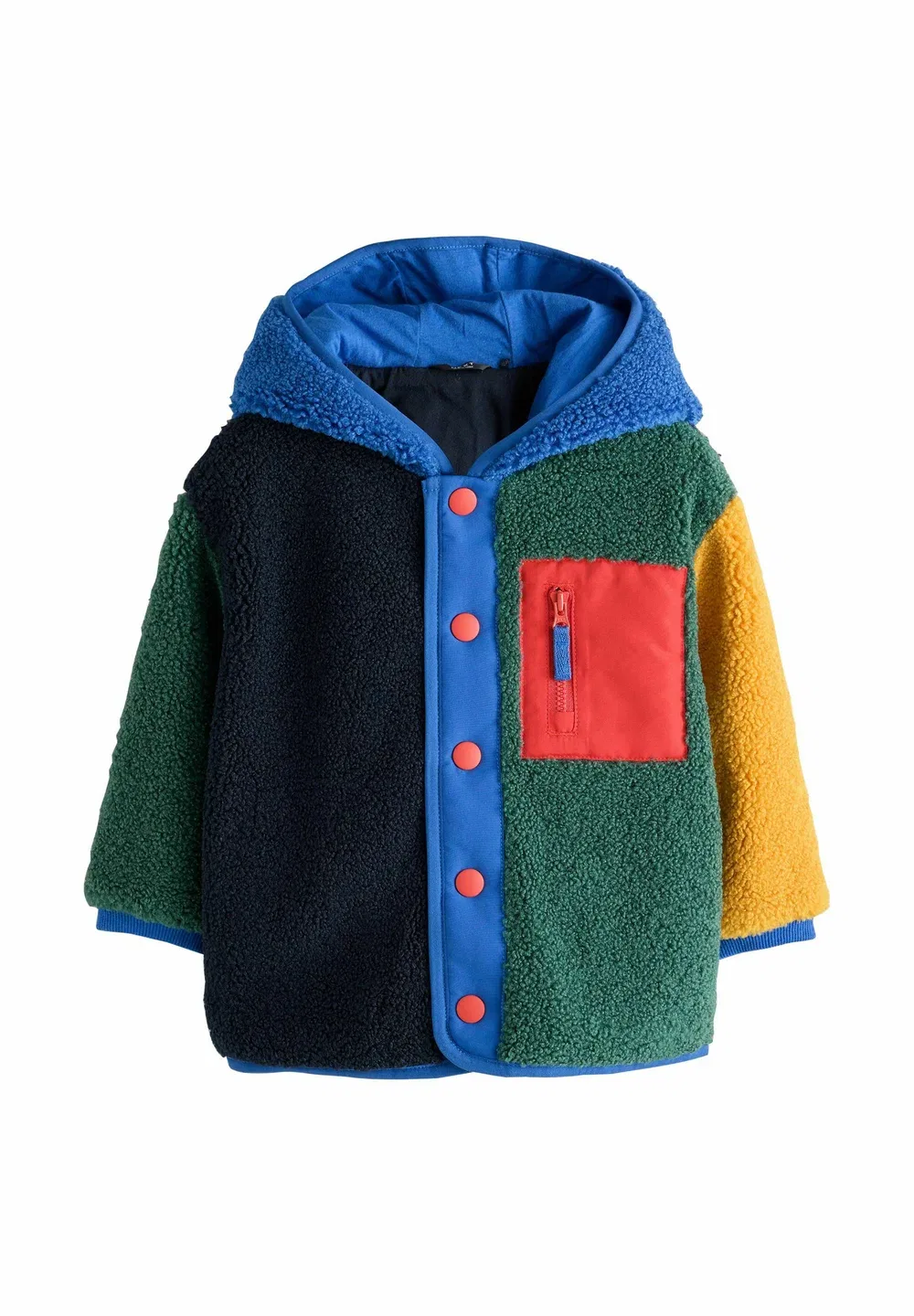 Куртка из флиса стандартного кроя с капюшоном Next, Multi Bright Colourblock