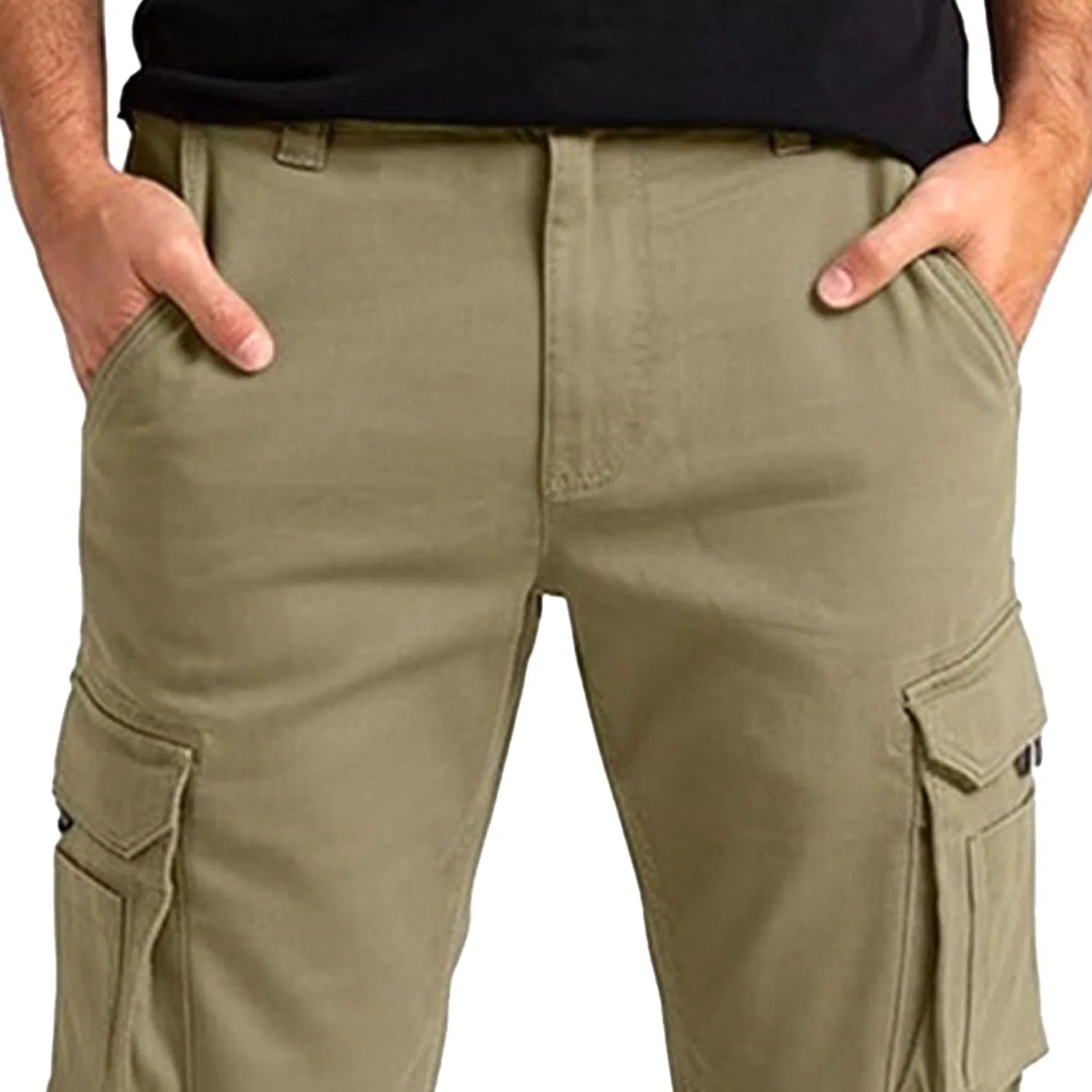 Мужские легкие карго-брюки свободного кроя Khaki — фото 3