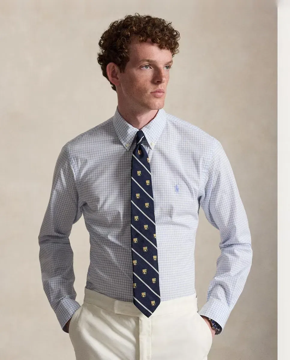 Мужская рубашка Regular Fit из эластичного поплина Polo Ralph Lauren, Azul Claro