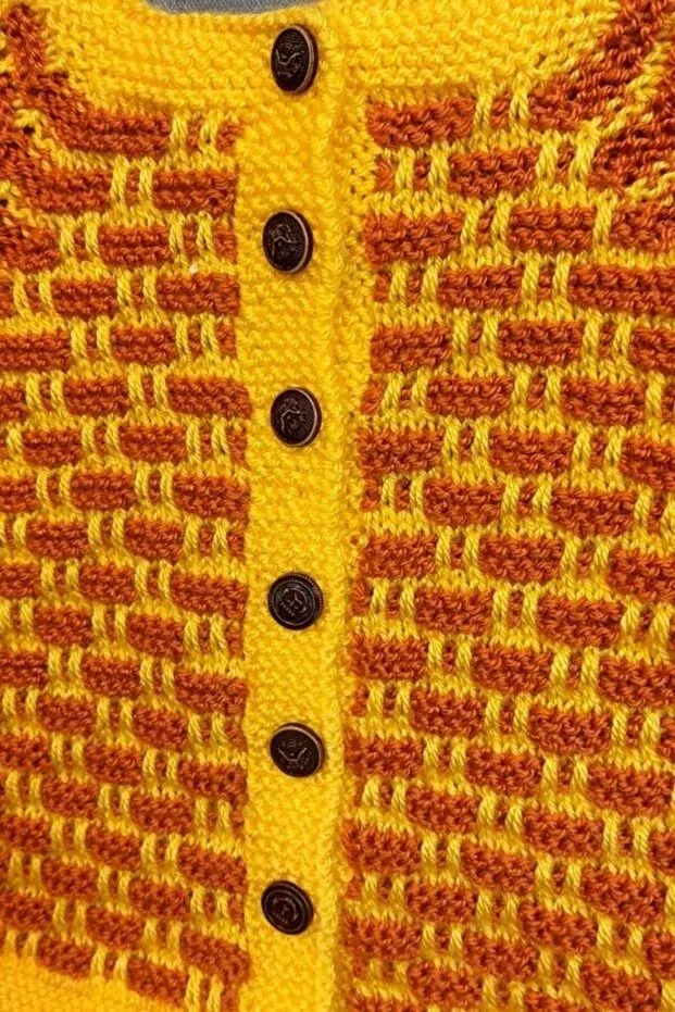 Детский кардиган для мальчиков с узором Uretti, Yellow-Terracotta — фото 4