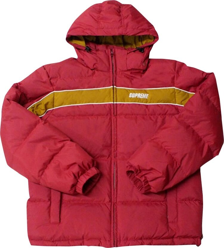 

Куртка Supreme Stripe Panel Down Jacket 'Burgundy', красный