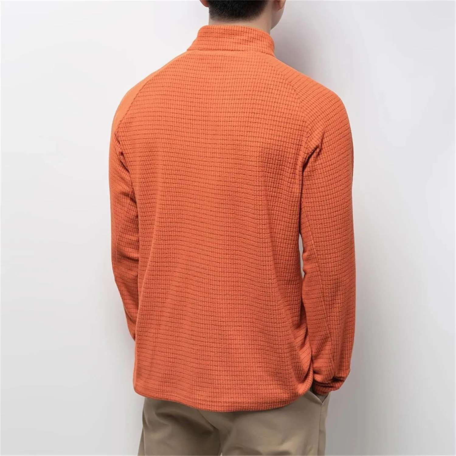 Мужская спортивная футболка с полузастежкой Generic, Coral Red — фото 3