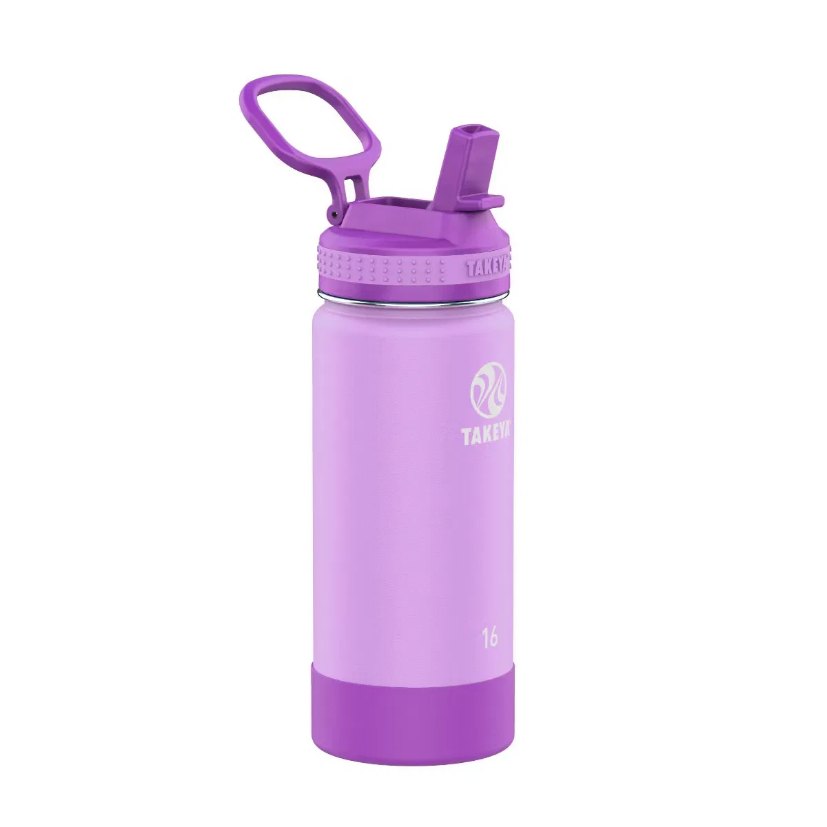 Детская бутылка для воды 473 мл с трубочкой и вакуумной изоляцией Actives Takeya, Lilac