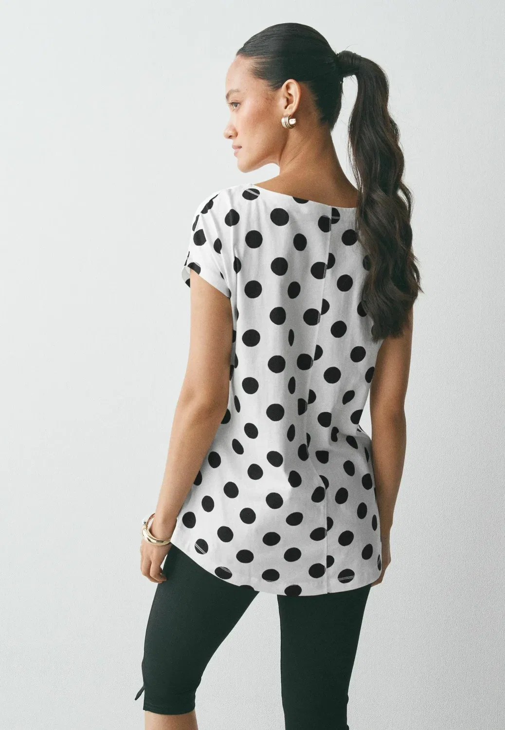 Футболка с коротким рукавом и принтом в виде кепки Next, White Polka Dot — фото 3