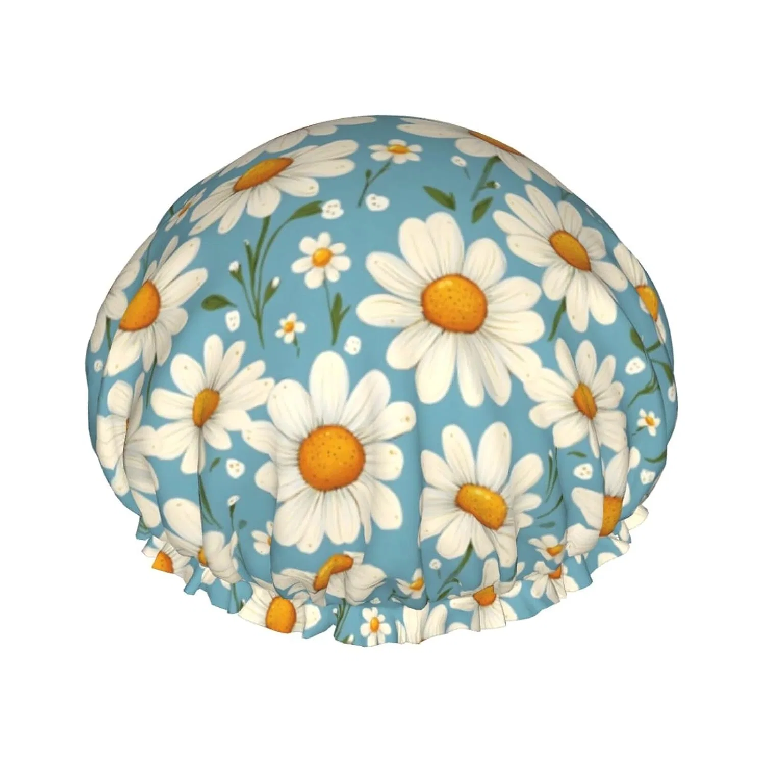 Двухслойная шапочка для душа, GVYGVY, Daisy Sky Blue