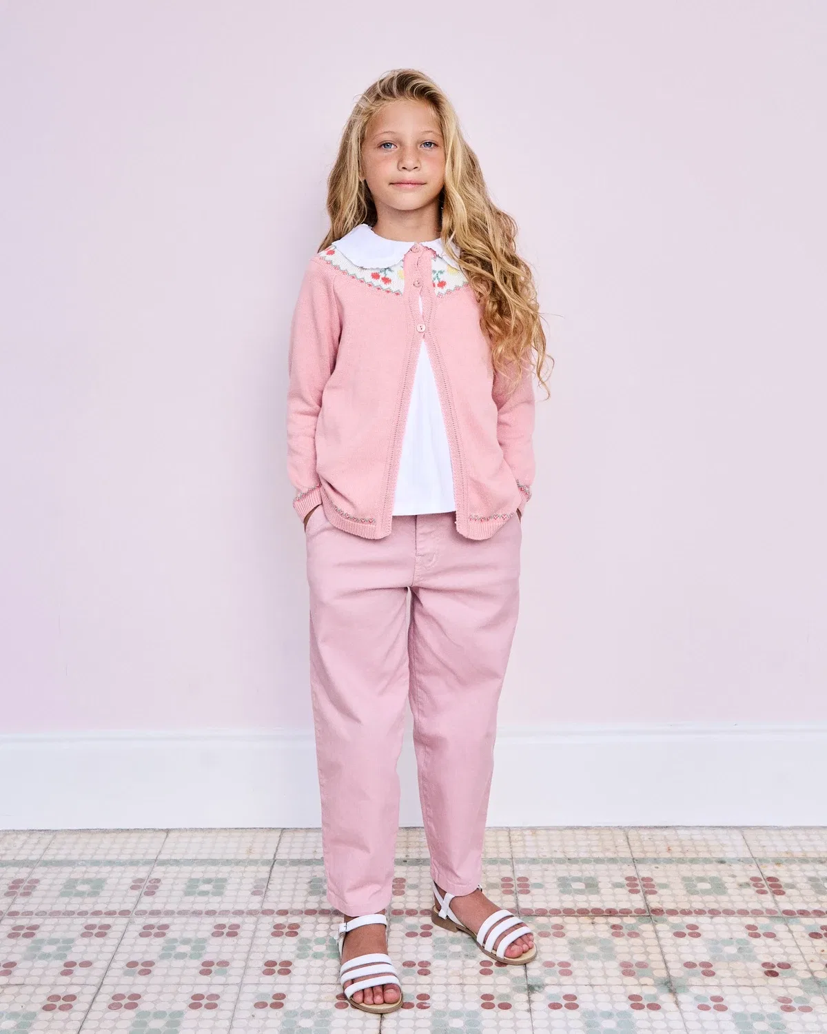 Кардиган хлопковый с пуговицами Baby Helado La Coqueta, розовый — фото 4