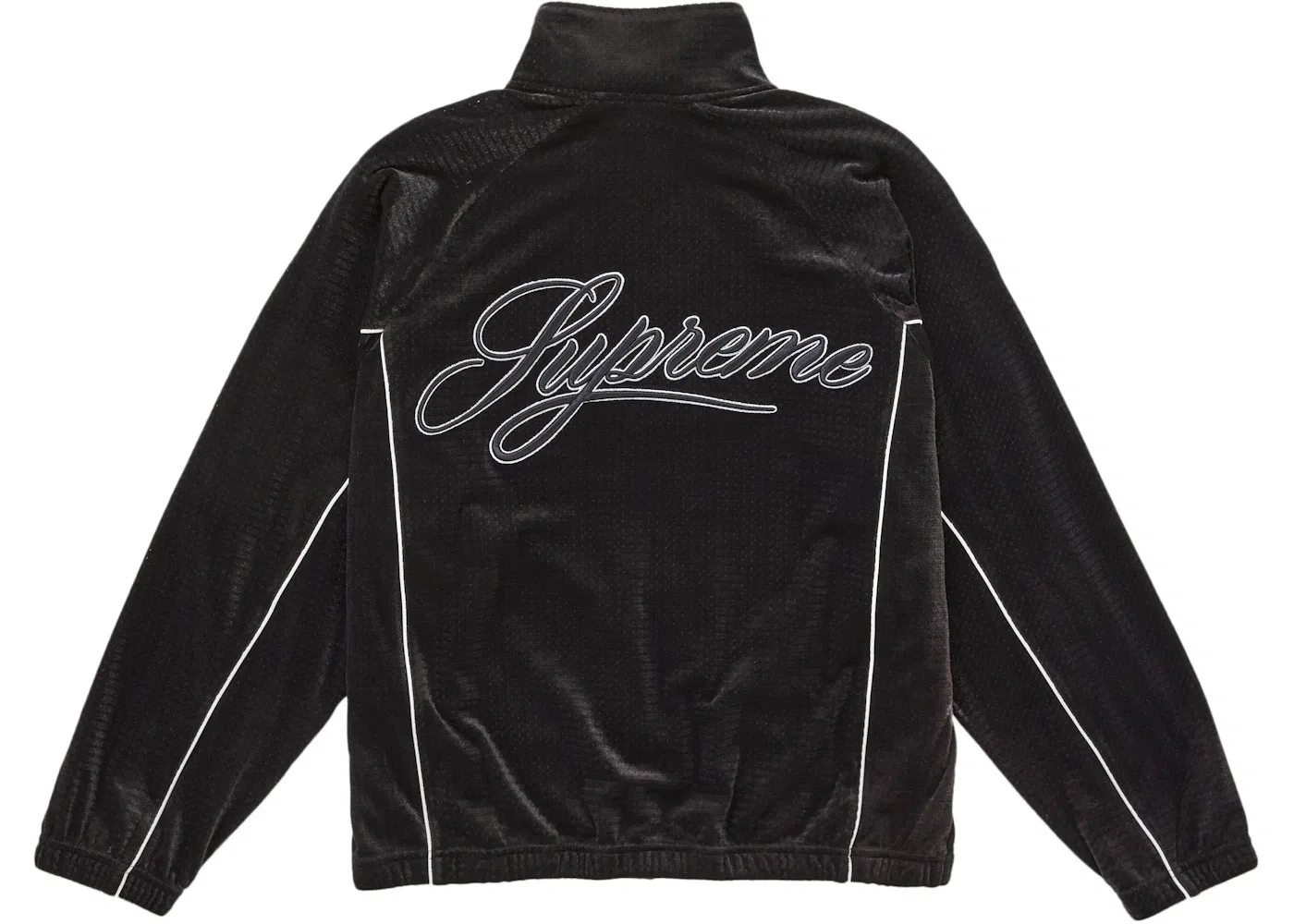 Мужская куртка из велюра с сетчатыми вставками Supreme, Black — фото 2