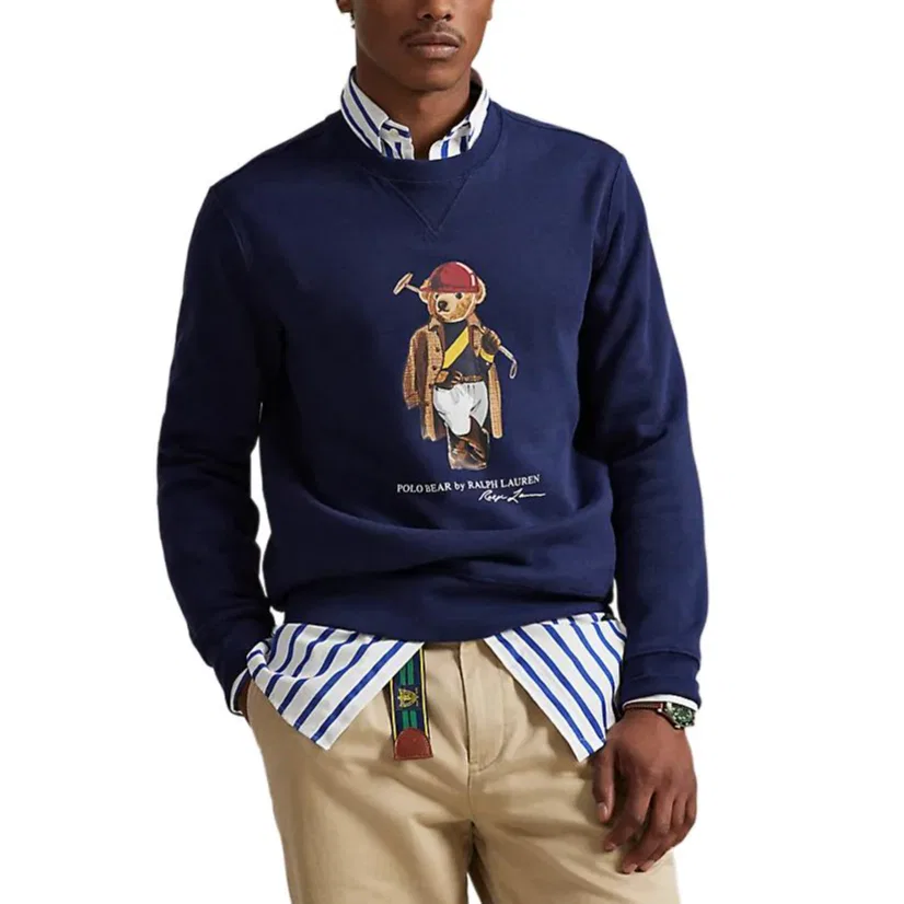 Мужская толстовка с принтом Polo Bear FW25 Newport Marine Blue Polo Ralph Lauren, Newport Marine Blue — фото 3
