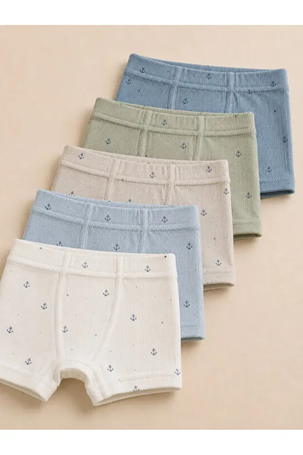 Детский комплект боксеров для мальчиков хлопковый Basics Little&Co, Multicolor 5 Pieces