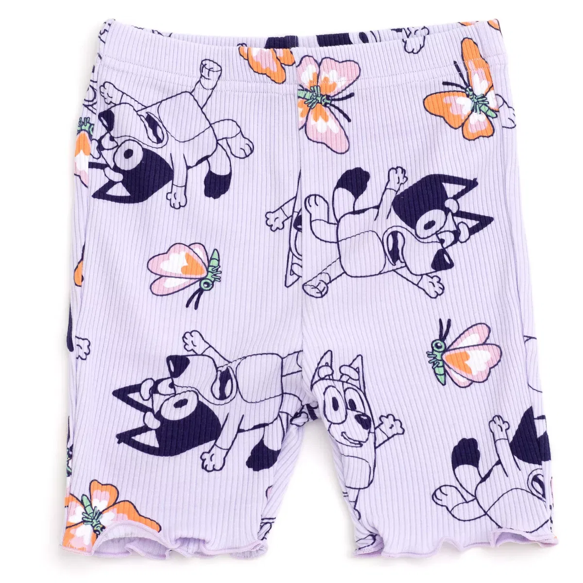Детский комплект футболки и шорт с принтом Bluey Ribbed T-Shirt and Shorts Outfit Set Bluey, Lavender — фото 3