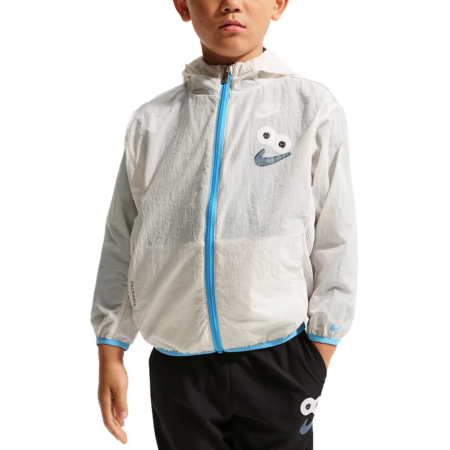 Детская куртка с капюшоном и принтом Phantom Gray White Nike, Phantom Gray White
