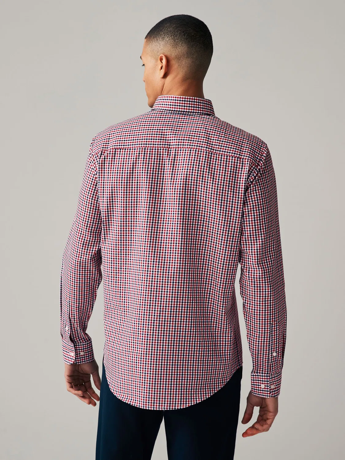 Рубашка оксфордская, клетка гингам, Red Gingham Regular Fit Easy Iron Button Down Next, Red Gingham — фото 3