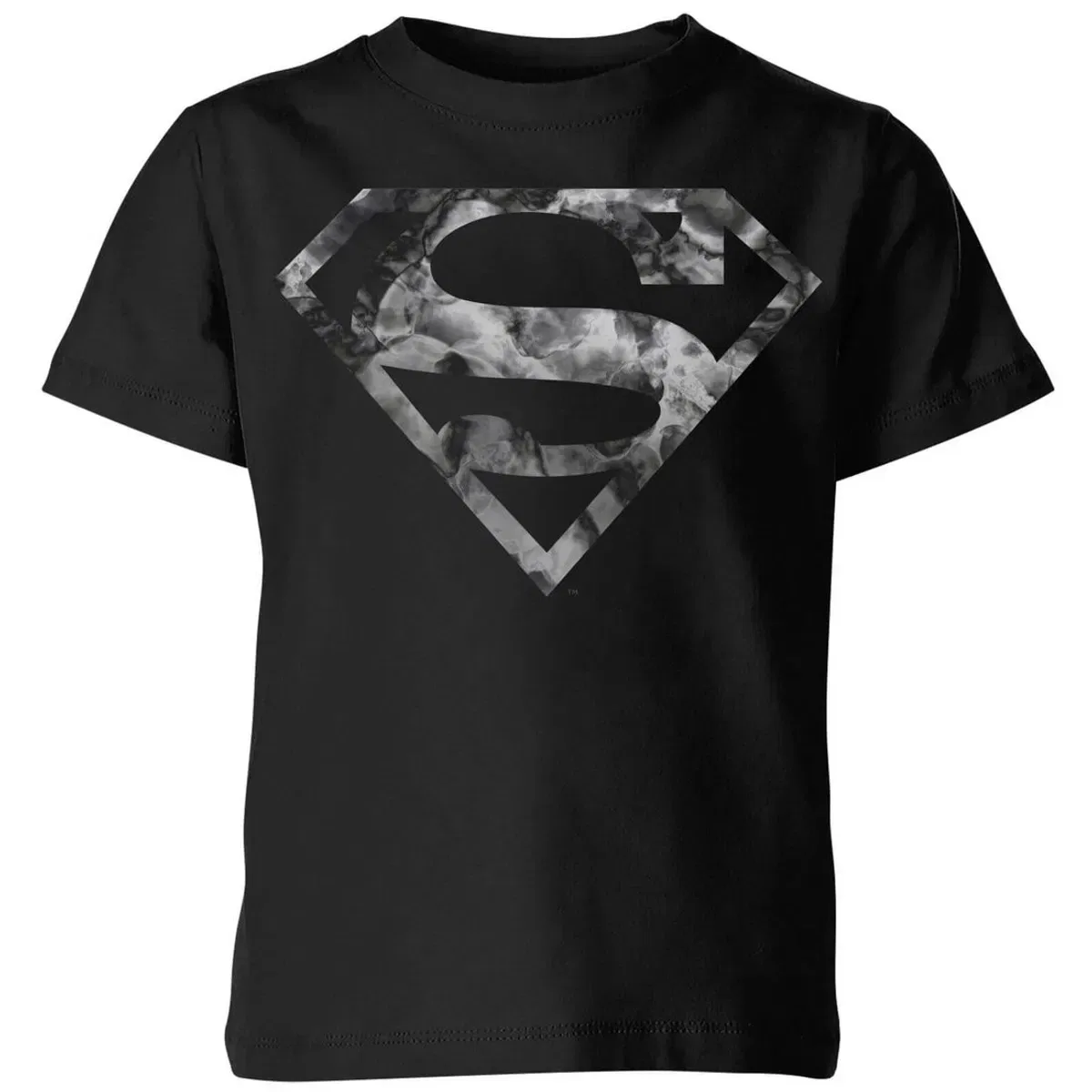 Детская футболка с принтом Superman Logo Dc Comics, Black — фото 2