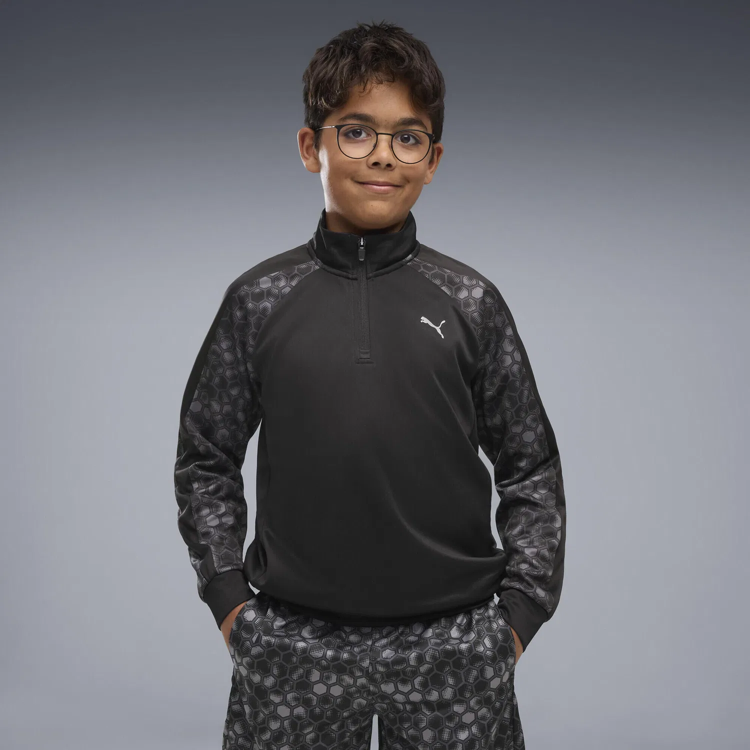 Детский свитшот с принтом Train All Day Essentials Puma, Schwarz — фото 2