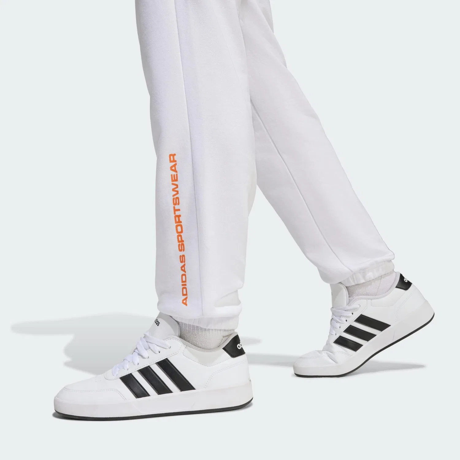 Детские спортивные штаны из флиса Slogan Adidas, Weiss — фото 4