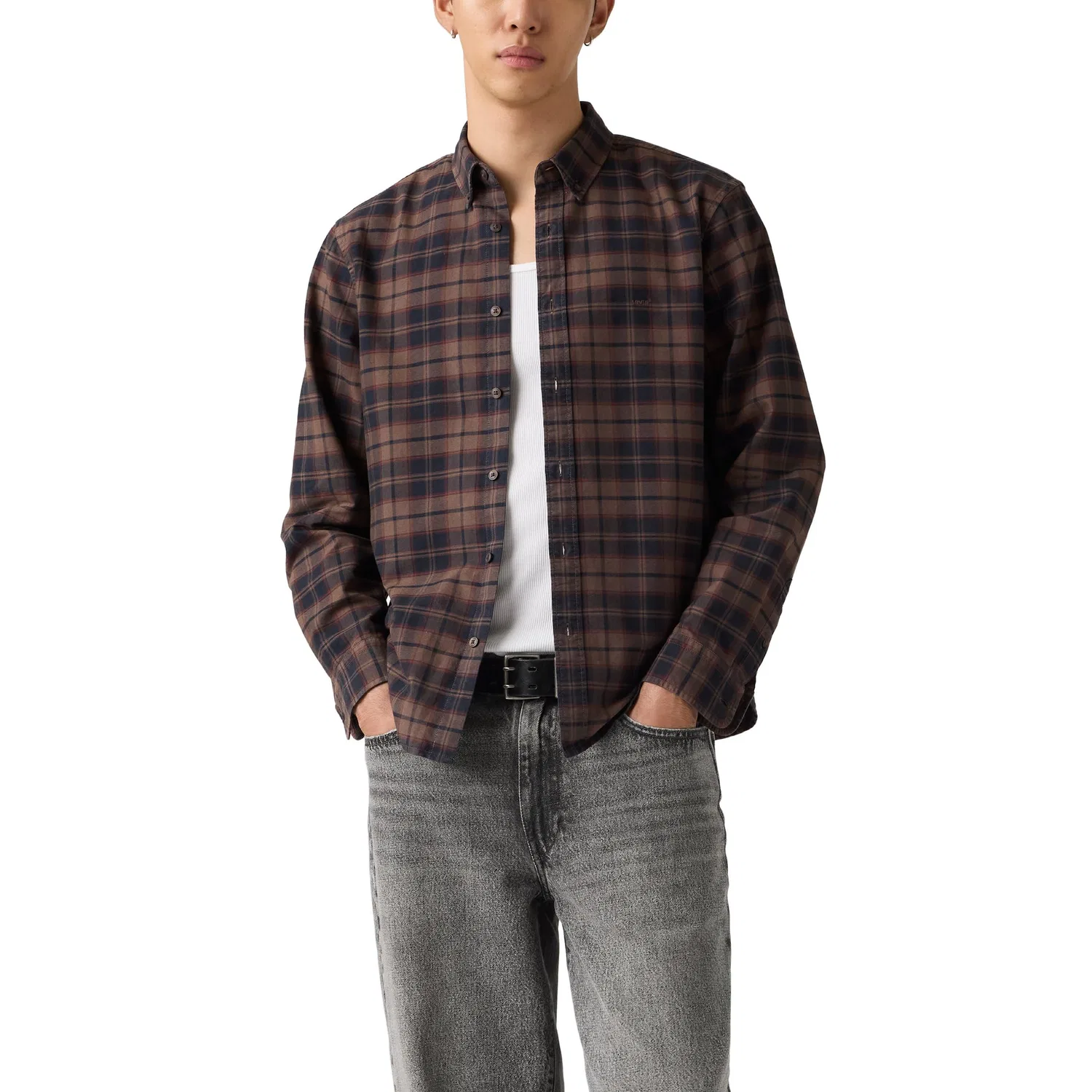 Мужская рубашка с длинным рукавом Levi's, Chocolate Gmt Dye Pl