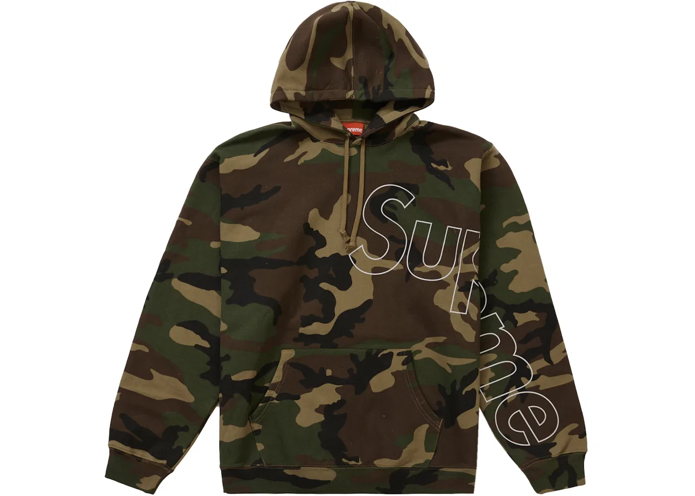 Мужская худи с капюшоном на молнии Supreme Sweatshirt, Woodland Camo