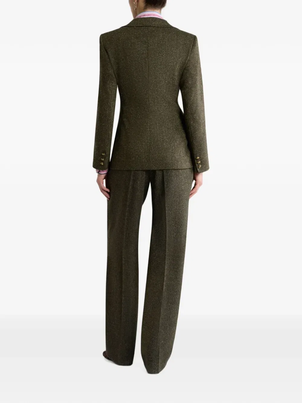 Однобортная куртка из смесовой шерсти Etro, зеленый — фото 2