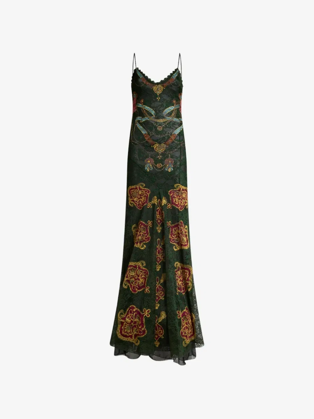 Длинное платье из джерси с принтом ETRO, зеленый