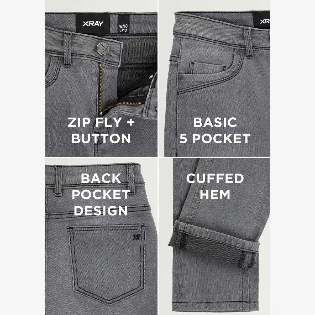 Детские джинсы для мальчиков скинни X RAY, Silver Denim — фото 4
